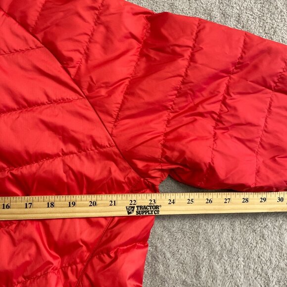 NEW Lands' End Men's L Full Zip Packable Down Jacket Classic Red Lightweight - Picture 4 of 10